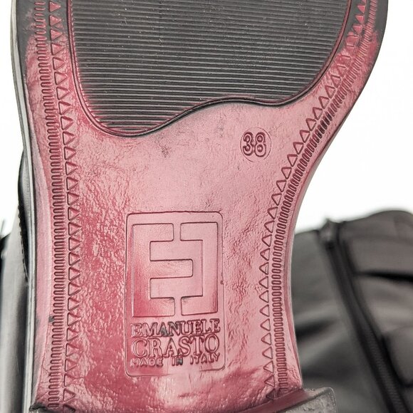 Emanuele Crasto All Leather Black Buckle Ankle Boots 38 (7.5) - Picture 7 of 7